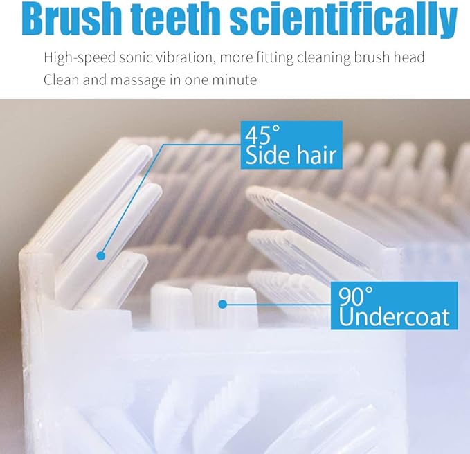 Ultrasonic Toothbrush for Adult Automatic Toothbrush 30'' Automatic Timer Wireless Charging Washable Travel Home Dual-use