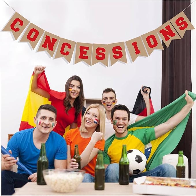 Baseball Sports Theme Concession Sign Garland Decor - Stand Supplies for Banner Decorations