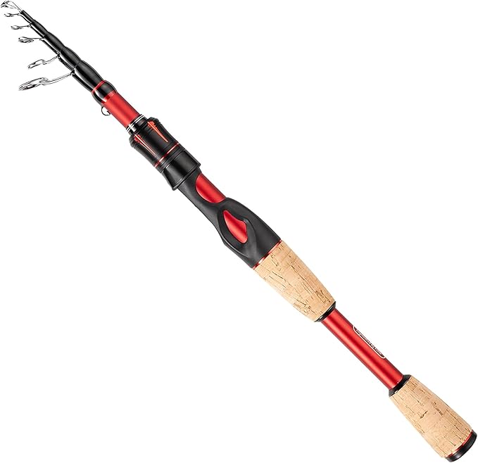 EOW XPEDITE LITE Portable Telescopic Fishing Rods & Combo, Spinning & Casting Fishing Poles, 24T Carbon Rod Blanks, Solid Carbon Tip, Split Cork Grips, Travel Rod, Combos with 5+1BB Spinning Reel