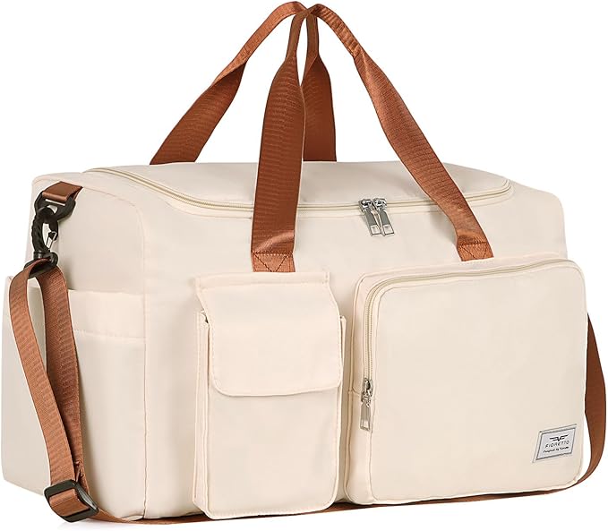 FIORETTO Women's Gym Duffle Bag with Shoes Compartment, 30L Capacity, Ideal for Travel, Gym, Sports, Duffel, Weekender