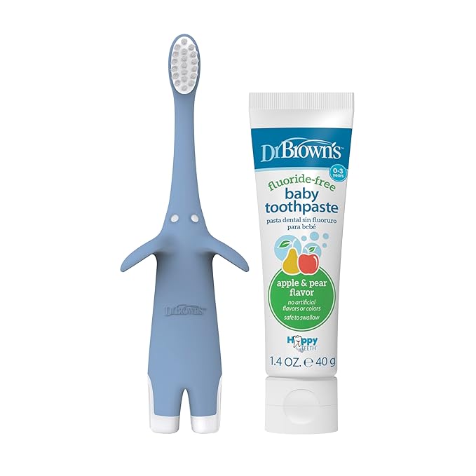 Dr. Brown's Infant-to-Toddler Toothbrush Set, 1.4 Ounce, Blue