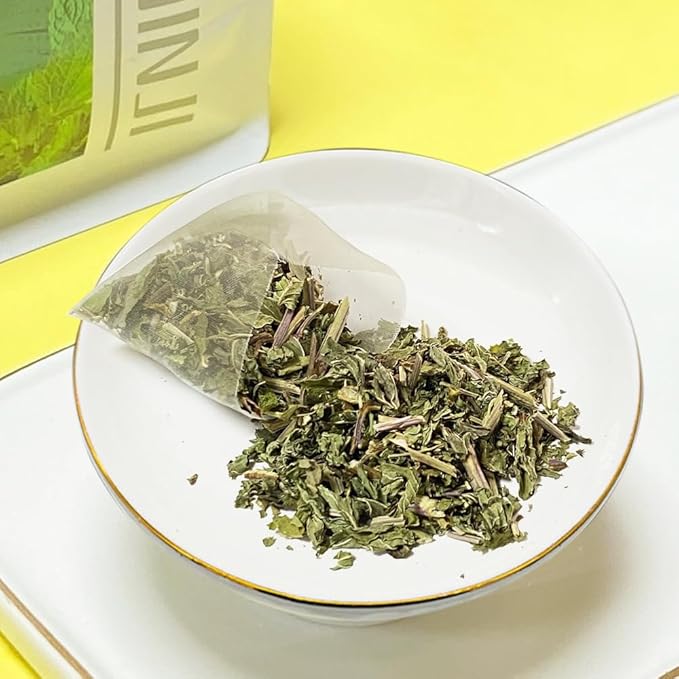 XIEJINJI Spearmint Tea Bags, 40 Count - 100% Pure Spearmint Leaves, Antioxidant-Rich, Supports Digestion, Refreshing & Soothing