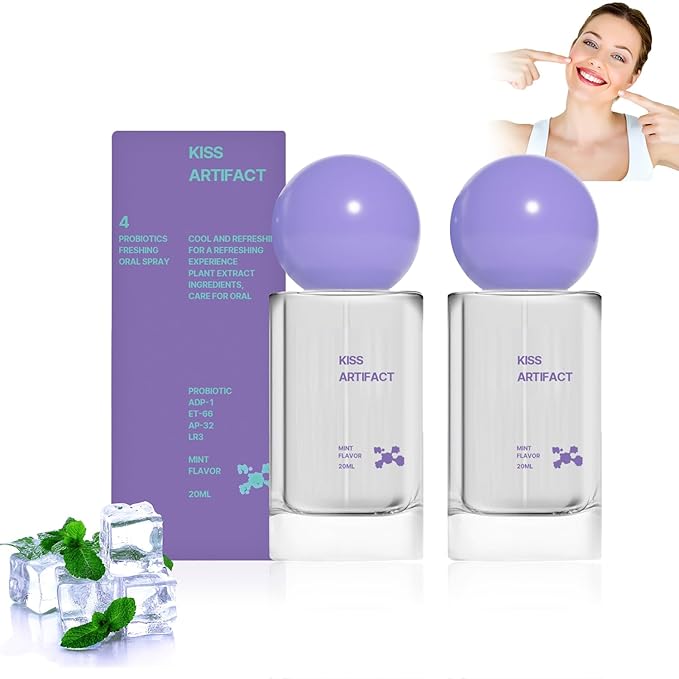 2Pcs Probiotic Oral Spray for Long-Lasting Freshness, Alcohol-Free Oral Spray with Probiotics for Breath Care, Cool Breath Probiotic Spray, Convenient Travel-Sized Breath Spray (20ml/0.68oz)