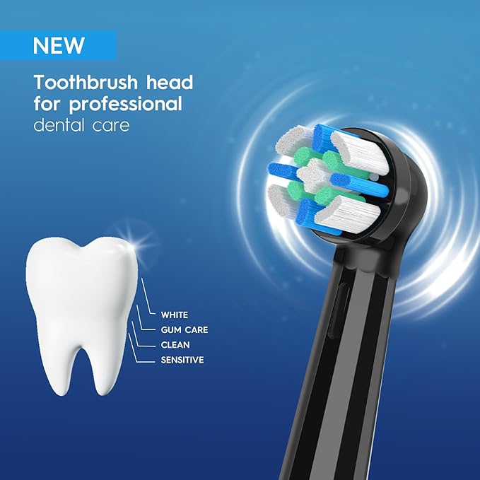 IO Replacement Heads Compatible with Braun Oral B iO 2/3/4/5/6/7/8/9/10 Series Electric Toothbrushes, IO Brush Heads Compatible with Oral B iO for Teeth Clean (6 Black)