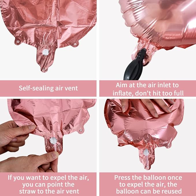 TONIFUL 65 Pcs 16 Inch Rose Gold Happy Birthday Balloons and 2 Sets A-Z Foil Letters Balloons DIY Personalized Phrase Banner for Birthday Celebration Halloween Thanksgiving Christmas Party Decor