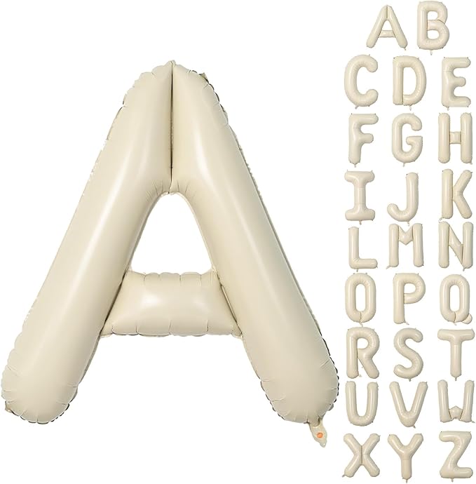 Cream A Letter Balloons,40 Inch Letter A Balloon Beige,Helium Custom Letter Balloon for Birthday Anniversary Party Decorations