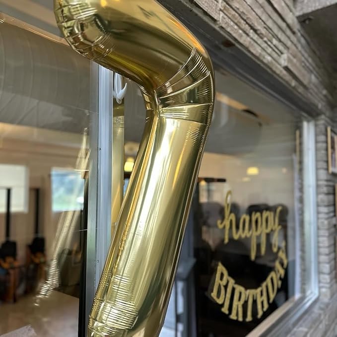 Champagne Gold Number 7 Balloon 40 Inch, White Gold 7 Balloon Number, 7th Birthday Decorations, Light Gold Party Supplies for Boys Girls