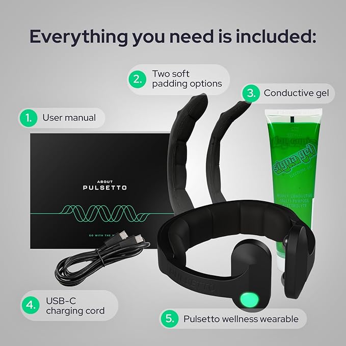 Pulsetto FIT Wellness Wearable with Vagus Nerve Support – Patented Neuro Technology for Relaxation, Stress Balance, Focus, and Restful Sleep