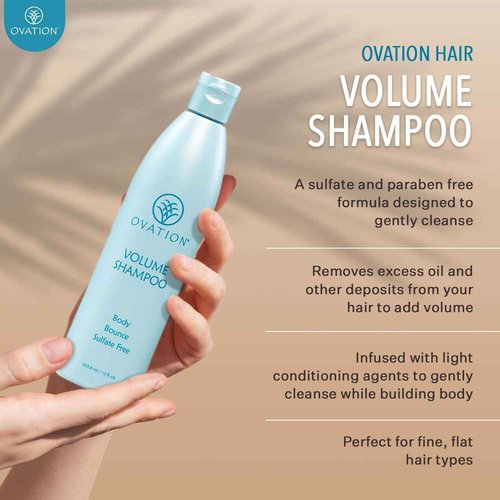 Ovation Hair 3-Step Bundle for Fine, Dry Hair - with Volume Shampoo, Cell Therapy Hair Growth & Healthy Scalp Treatment, Moisture Conditioner - Add Volume, Fullness, Hydration, Balance & Shine