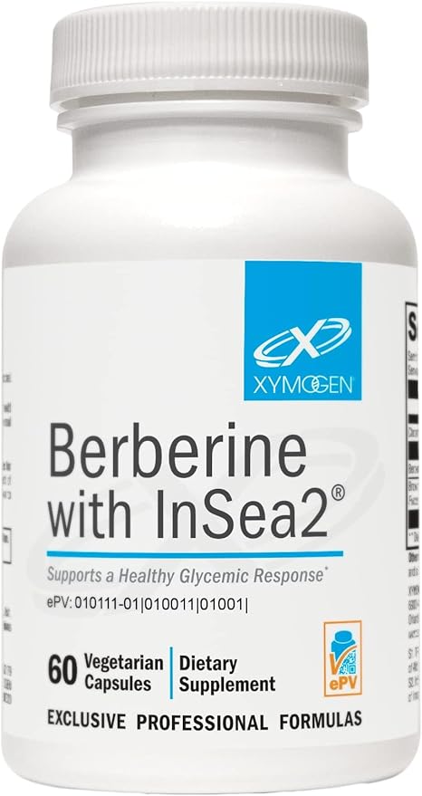 XYMOGEN Berberine with InSea2 - Berberine Supplement 500mg - Daily Metabolic Support Supplement - Wildcrafted Brown Seaweed Polyphenols - Support Wellness & Digestive Balance (60 Capsules)
