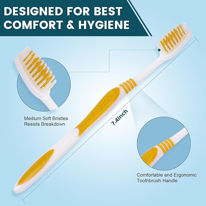 Navona 50 PCS Individually Wrapped Bulk Toothbrush Pack, Disposable Toothbrush, Toothbrushes Bulk for Adults, Kids Toothbrushes, Soft Bristle, Ergonomics Handle, Perfect for Travel, Hotel, Donation