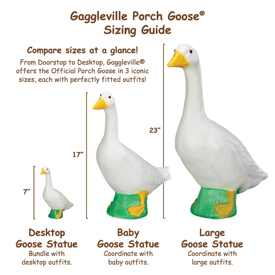 GAGGLEVILLE Ghost Goose Outfit, Fits Large 23" H Statue