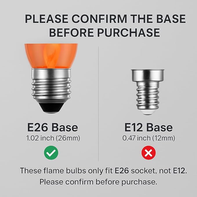 Hompavo E26 Upgraded Flame Light Bulbs, Flickering Fire Light Bulbs Flame Candle for Christmas Halloween Party Patio Porch Home Indoor & Outdoor Decor - 10 Pack