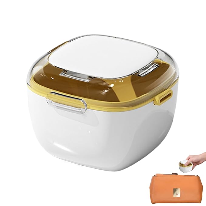 Denture Bath Case - Double Layer Retainer Container for Denture Cleaning Cup | Portable Mouth Guard Case for Dentures Jewelry Small Items, Travel Friendly Storage with Secure Lid, Easy to Carry
