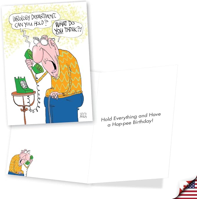 NobleWorks Assortment Pack of 3 Funny Birthday Greeting Cards with Envelopes (3 Designs, 1 Each) Guy Humor VC8100BDG-C1x3
