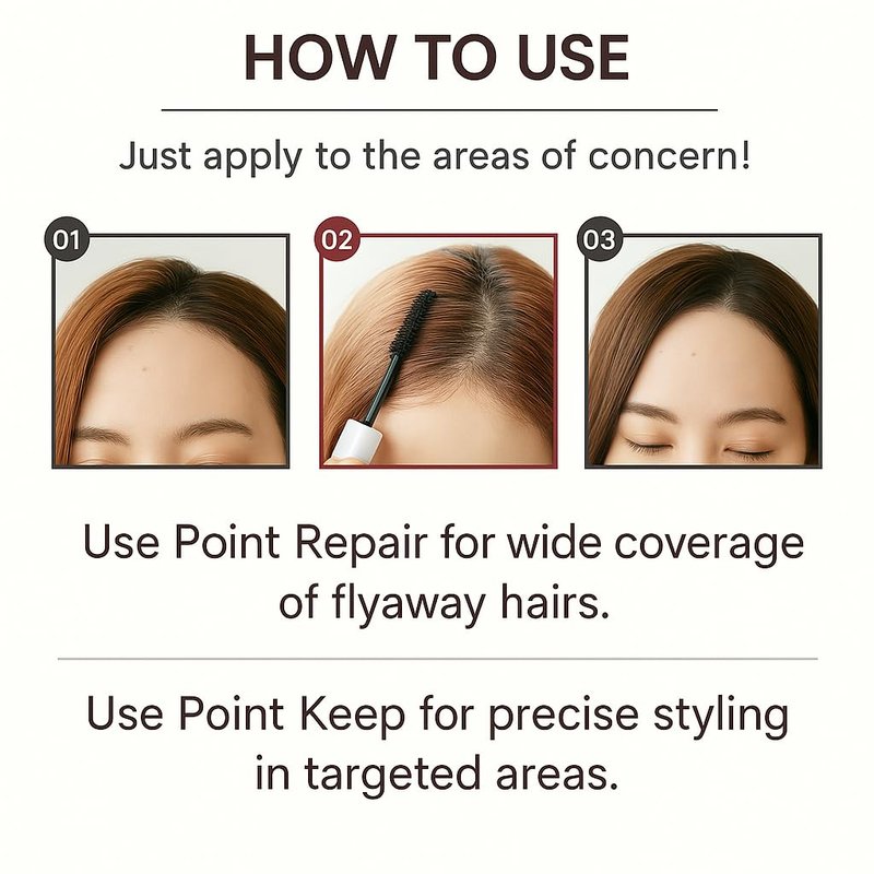 Plus eau Point Repair Pure Hair Finishing Stick - Baby Hair & Edge Control, Strong Hold Hair Mascara for Bangs & Slick Back Styles, Made in Japan, Pure Savon Scent