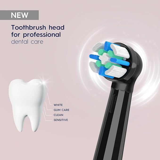 iO Replacement Heads Compatible with Oral B iO 2/3/4/5/6/7/8/9/10/Deep Clean Series Electric Toothbrush, Brush Heads Compatible with Oral B iO with Medium Bristles Care Your Teeth (12 Black)