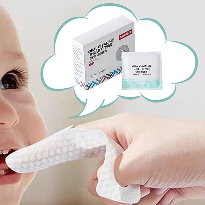 Finger Tooth Wipes, Orals Cleaning Fingers Cover, 4.7x1.7in Gentle Baby Wipe, Non-Woven Fabric Kids, Tongue Cleanings Wipes for 0-1 Year Old, Girls, Boys Toddler Hygiene