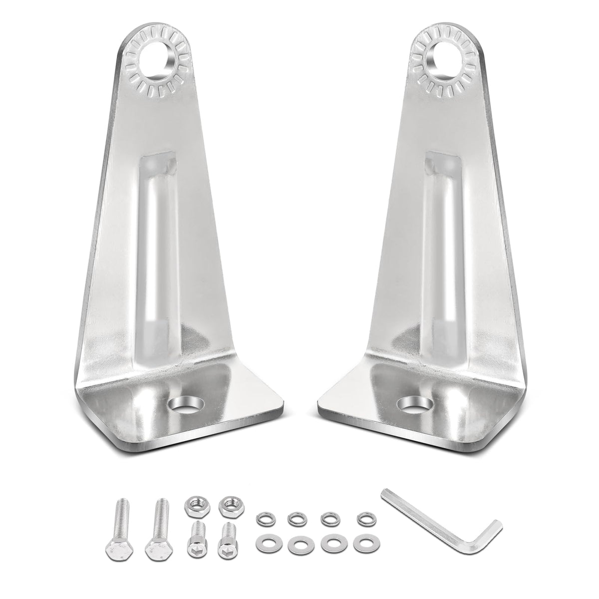 AKD Part LED Light Bar Side Mounting Brackets Kit Heavy Duty Stainless Steel Side Brackets for Straight or Curved Single-Row LED