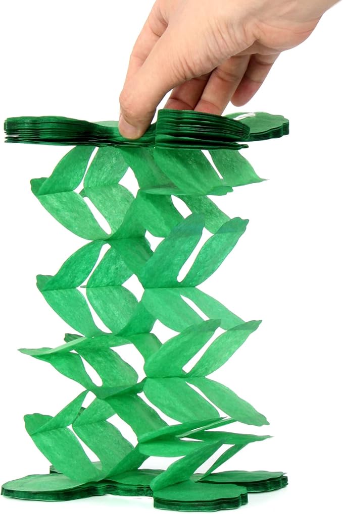 Black Green-Silver Party-Decorations Streamers Garland - 12pcs Graduation 2026 4-Leaf Clover Paper Streamer, Soccer Party Supplies Wedding Men Boys Birthday Baby Bridal Shower Banners Decor Ouruola