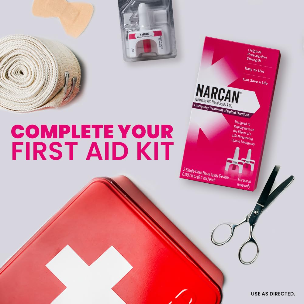 NARCAN Nasal Spray 4 mg, Emergency Treatment of Opioid Overdose, 2 Single-Dose Devices