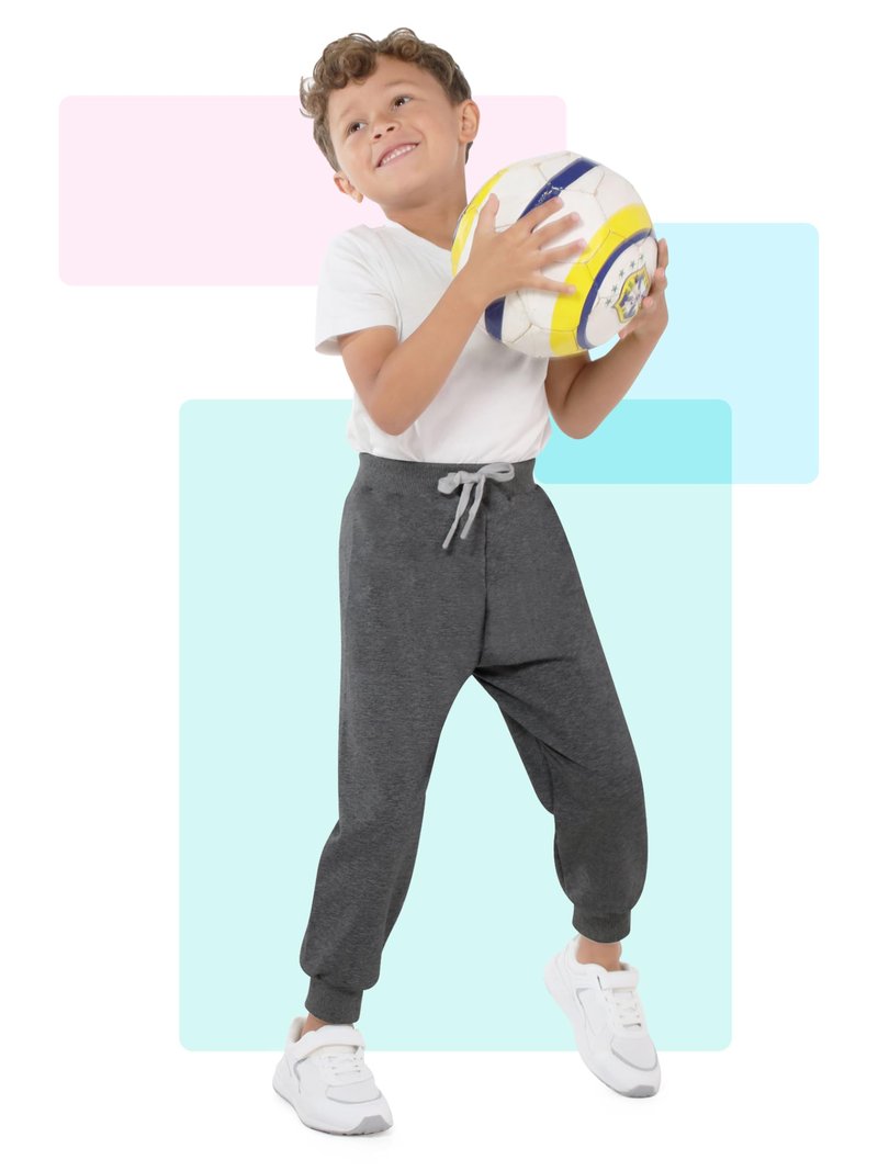 Resinta 4 Pack Toddler and Boys Joggers Sweatpants Cotton Kids Active Pants with Drawstring Casual Athletic Clothes
