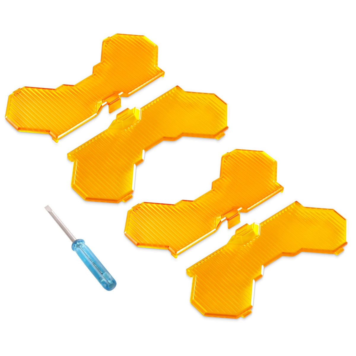 maXpeedingrods 7 Inch Square Amber Light Covers 4PCS Off-Road Light Cover Amber Flood Beam Swappable Offroad Lights Cap PC Prote