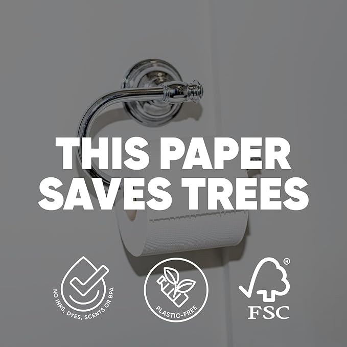 Save Trees Bamboo Toilet Paper -80 Rolls Of Septic Safe Organic Toilet Paper - 3-ply, 300 Sheets Per Roll - PFAs Free, FSC Certified, Plastic & Chemical Free -For Home, Boat& RV Use