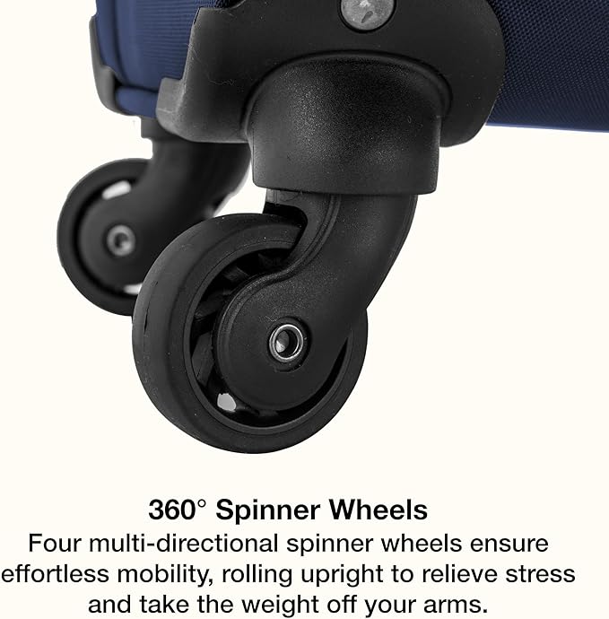 U.S. Traveler Anzio Softside Expandable Luggage with Spinner Wheels, Navy, 3-Piece Set (22/26/30)