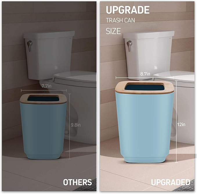 IMAVO Bathroom Accessories Set,Blue Bathroom Set,11 Pieces Bathroom Accessory Set,Trash Can for Bathroom Accessories Décor and Housewarming Gifts