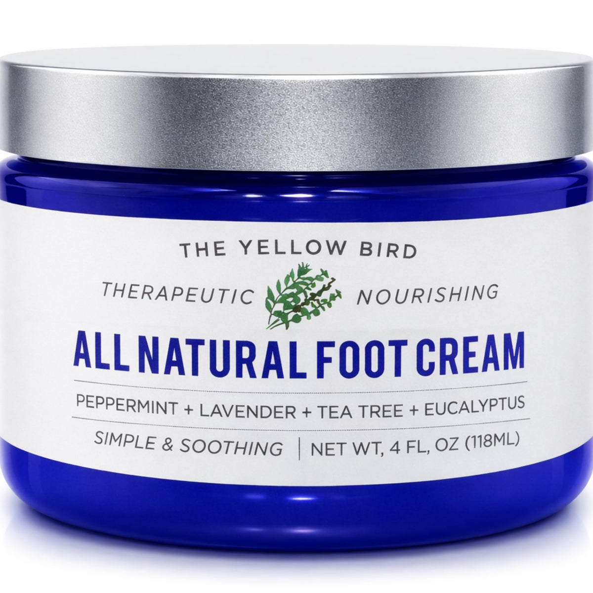 All Natural Foot Cream for Cracked Heels & Dry Feet – USA Made Organic Foot Balm for Callus Softening – Hydrating Foot Care Moisturizer with Peppermint, Tea Tree, Lavender & Eucalyptus