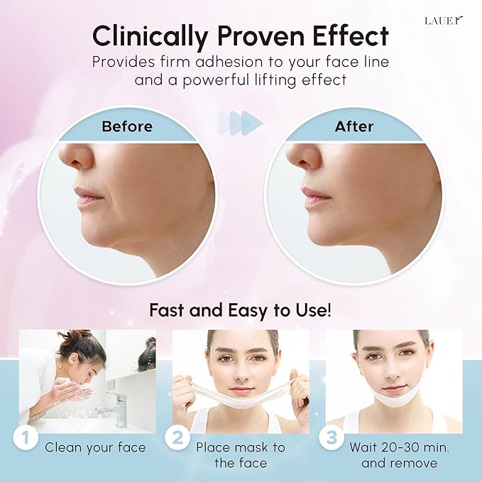 V Shaped Contouring Face Mask Line Shaping Lifting Belt Neck Reduction Jawline Lift Tape Enhancer Face Patch Firming Tightening Skin Chin Up Sculpting Collagen Mask Hyaluronic Acid Aloe Vera 25pcs