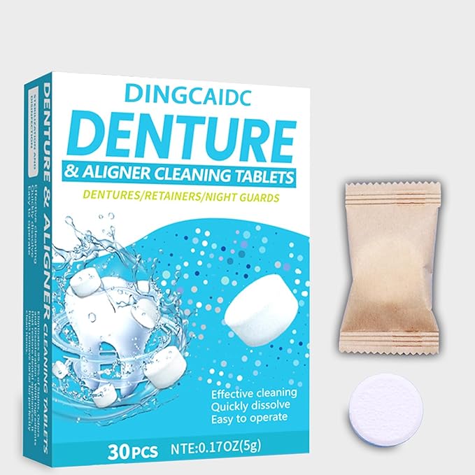 Denture & Aligner Cleaning Tablets, 30 Count, 0.17 oz, For Dentures, Retainers and Night Guards