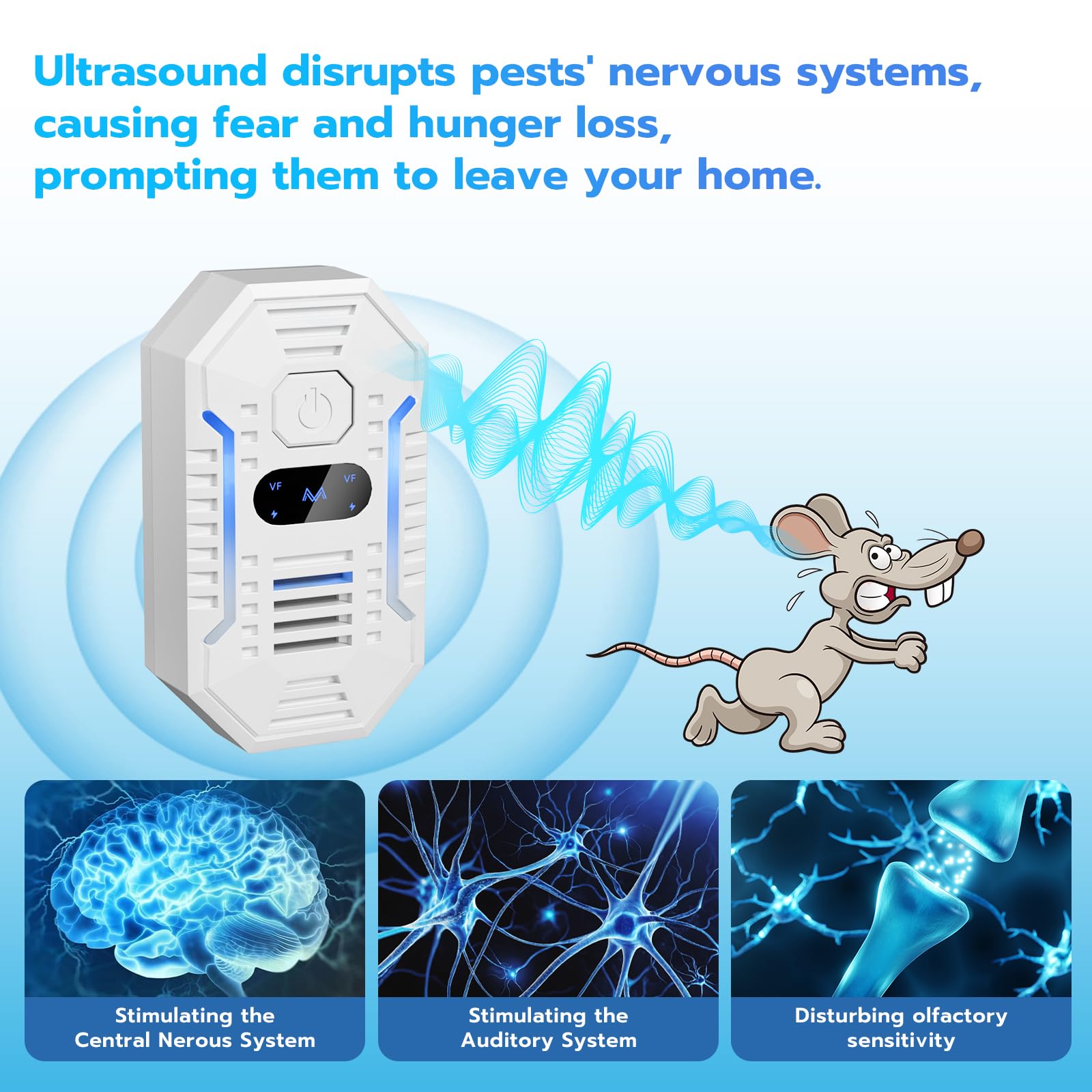 2026 Upgrade Ultrasonic Pest Repeller, 4 Pack Plug-in Electronic Mouse Deterrent with Smart Frequency, Safe & Quiet Indoor Rodent Repellent for Mice, Rats, Roaches, Ants, Spiders, Mosquitoes & Bugs
