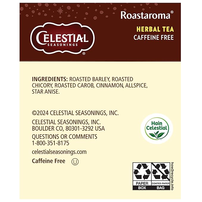 Celestial Seasonings Herbal Tea, Roastaroma, Caffeine Free, 3.3 Ounce 20 Count (Pack of 6)