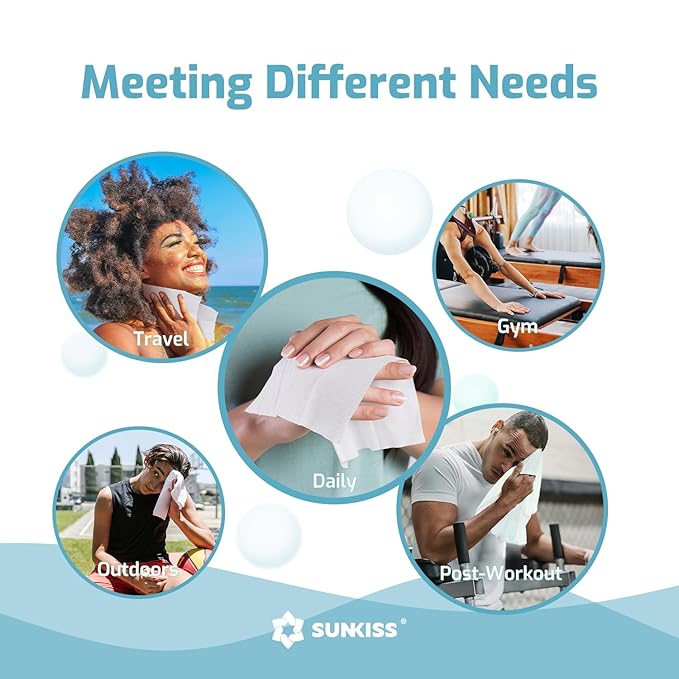 SUNKISS Trustplus Wet Wipes for Adult No Rinse, Extra Large 8”x12” Body Cleaning Washcloths for Elderly Incontinence & Cleansing, Fresh Scented, 200 Count (4 Packs of 50)