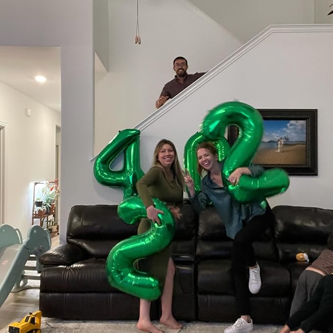 Green Number 4 Balloon 40 Inch, 4 Balloon Number, 4th Birthday Decorations, Green Party Supplies for Boys Girls