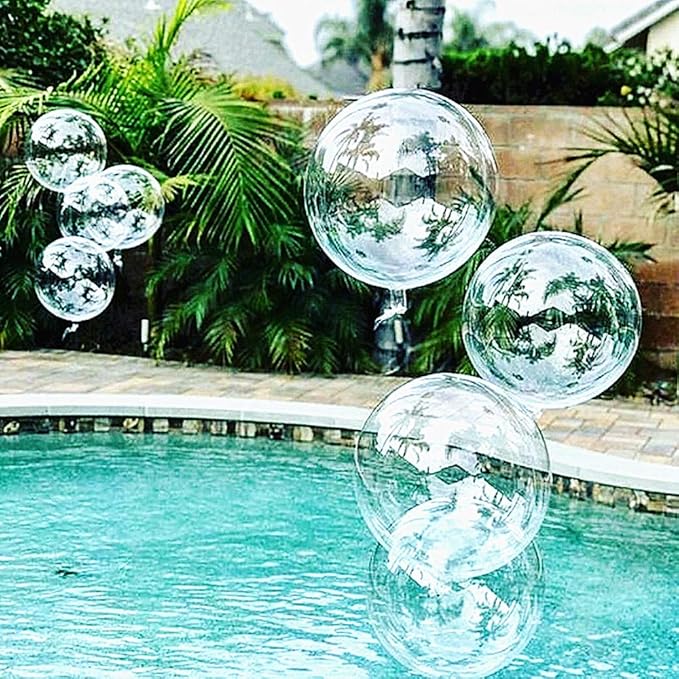 Bobo Balloons 50 Packs, 20 Inch Helium Style Transparent Bubble Clear Balloons for LED Light Up Decoration, Gifts for Christmas,Wedding,Birthday Party Decorations (LED String Not Included)