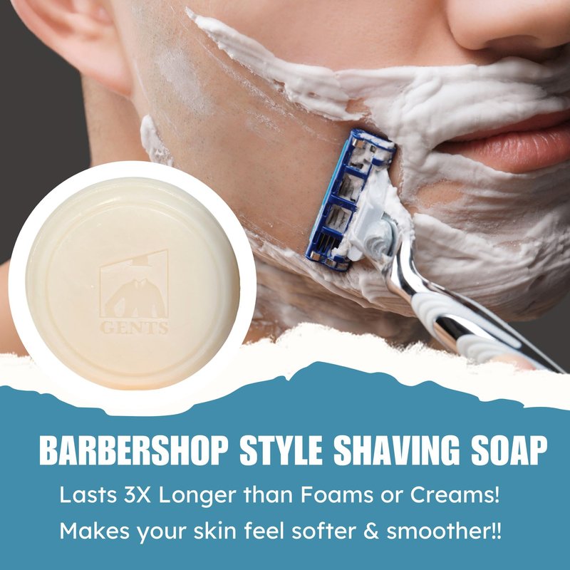 G.B.S Heavy Duty Ceramic Ivory Shaving Mug with Knob Handle and Natural Soap