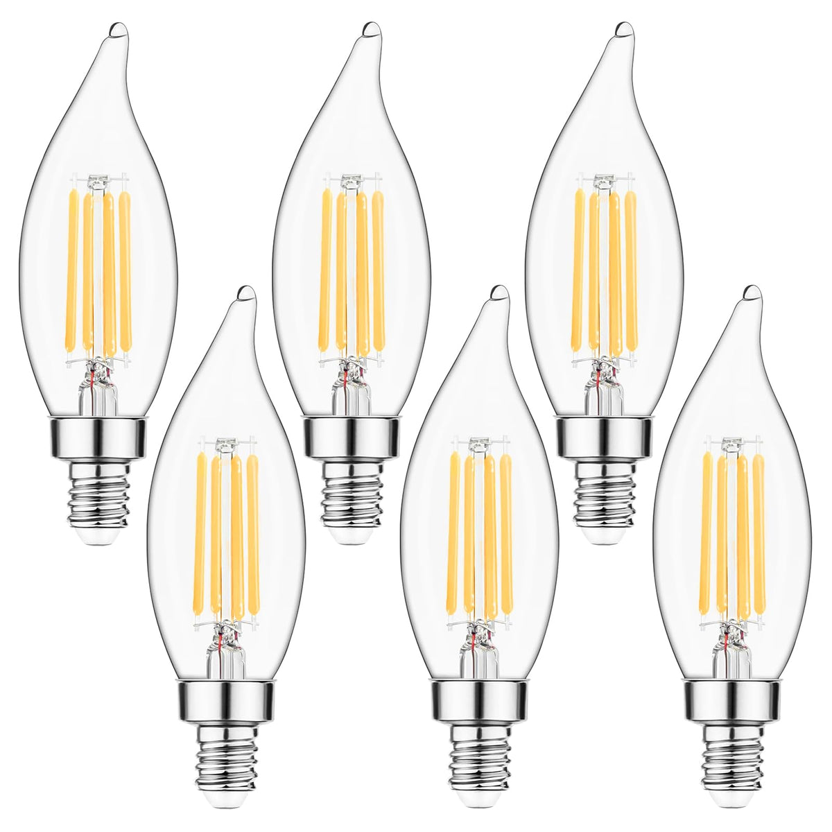 Sengled E12 Candelabra LED Bulbs Dimmable, 60W Equivalent CA10 Chandelier Light Bulbs, 2700K Soft White Candle Bulbs for Chandeliers, Ceiling Fan, Pendant Light, 6 Pack