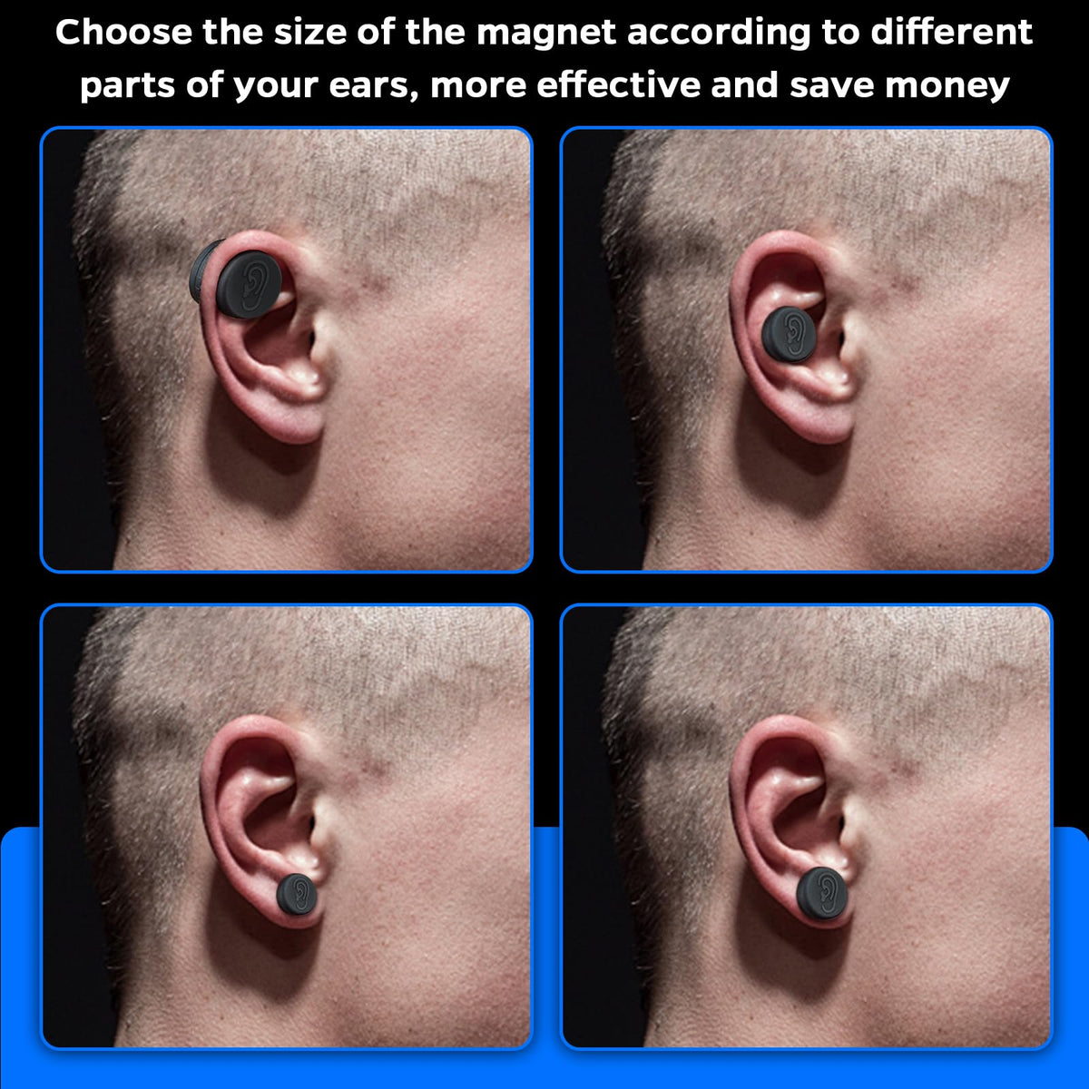 Cauliflower Ear Magnet - Effective Magnets Compression Kit - Prevention & Treatment of Hematomas & Keloid in BJJ, Wrestling, MMA, Grappling, Boxing, Muay Thai, Rugby (Small, Middle and Large)