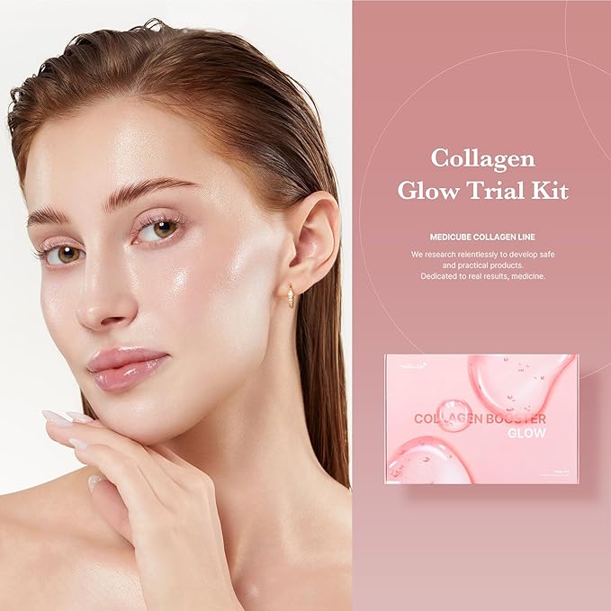 medicube Glass Skin Collagen Trial Kit | Korean Skincare Set and Kit | Gifts for women | 4-Step Skincare Set for glowy skin | Travel Size