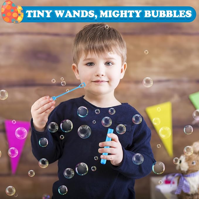 Easter Mini Bubbles Wands Toys Gifts for Toddlers,20 Pack Small Bubble Party Favors for Kids,Easter Goodie Gift Treat Bags Stuffers Basket Essentials,Non Candy Prize Stuff Pinata Fillers for Classroom