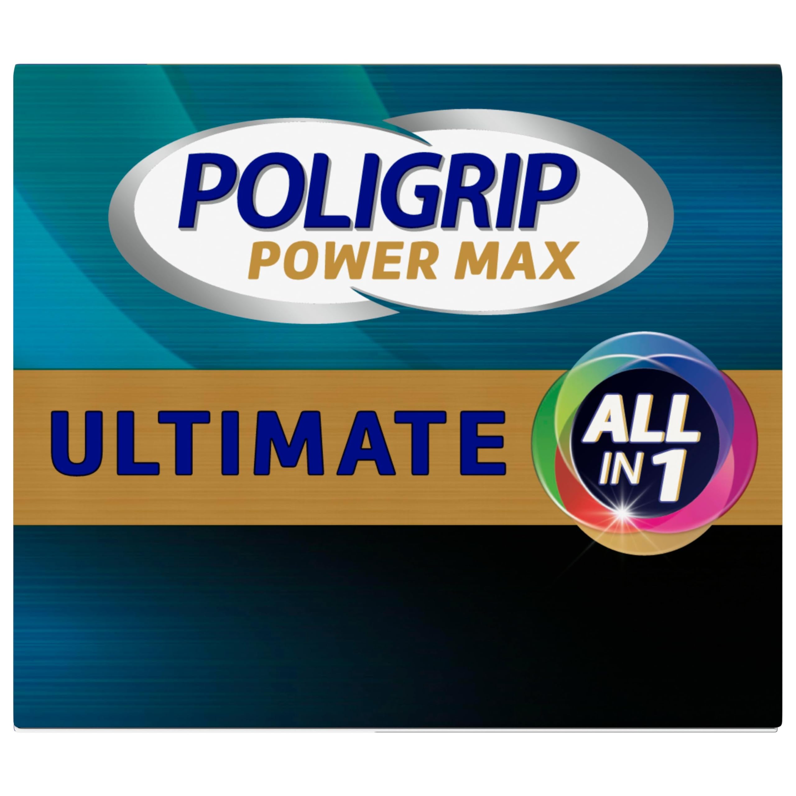 Poligrip Power Max Ultimate All-in-1 Denture Adhesive Cream, Zinc Free, 2.2 oz (4 Pack)