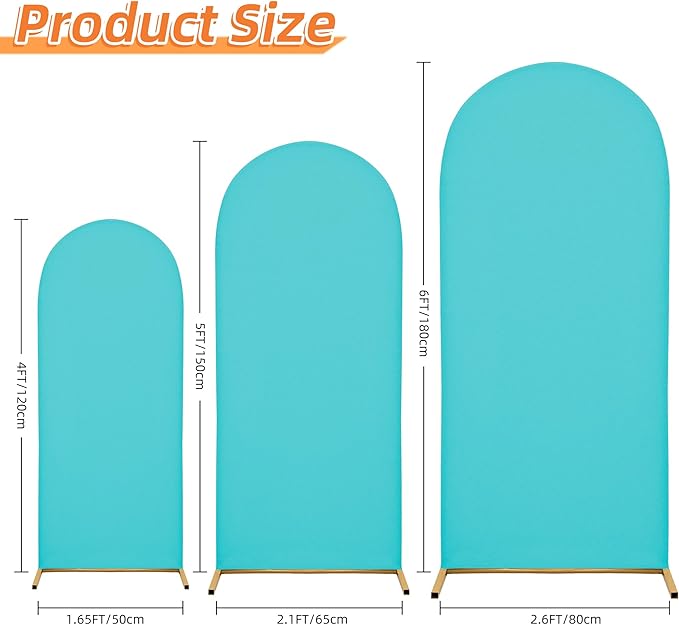 Arch Covers,Arch Backdrop Stand Fitted Cover for Wedding Birthday Party Ceremony Banquet Decoration(7.2FT,Sky Blue,Cover Only)
