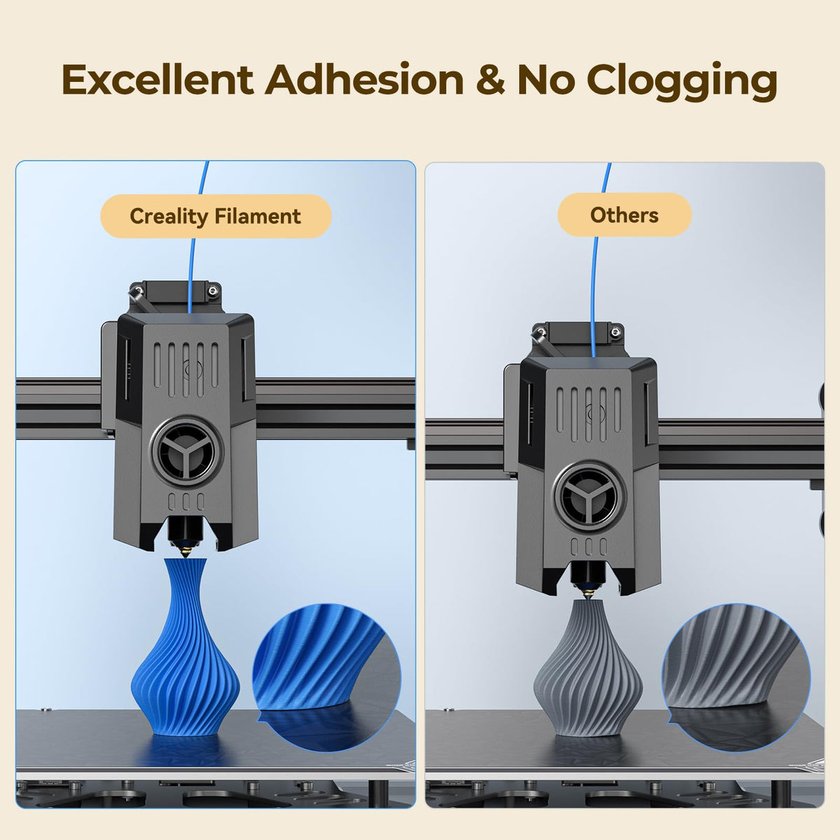 Creality Rapid PLA Filament 1.75mm, Smooth High-Speed Printing up to 300mm/s, No-Tangling, Precise +/- 0.02mm Accuracy, Fits Most 3D Printers(Orange)