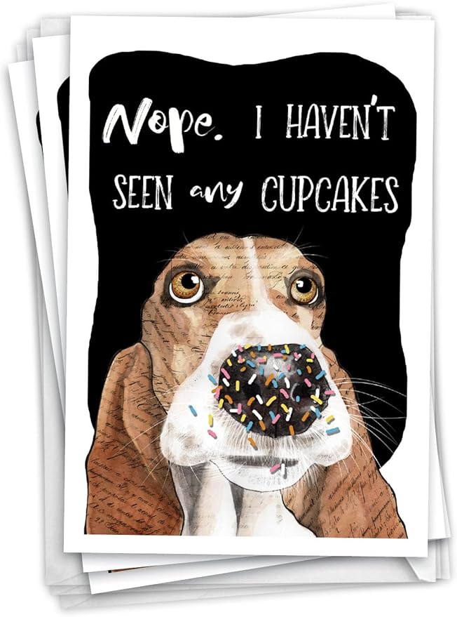 NobleWorks, Pack of 3 Birthday Greeting Cards with Envelopes (1 Design, 3 Each) Dog Antics - Sprinkle Nose C3639ABDG-C3x1