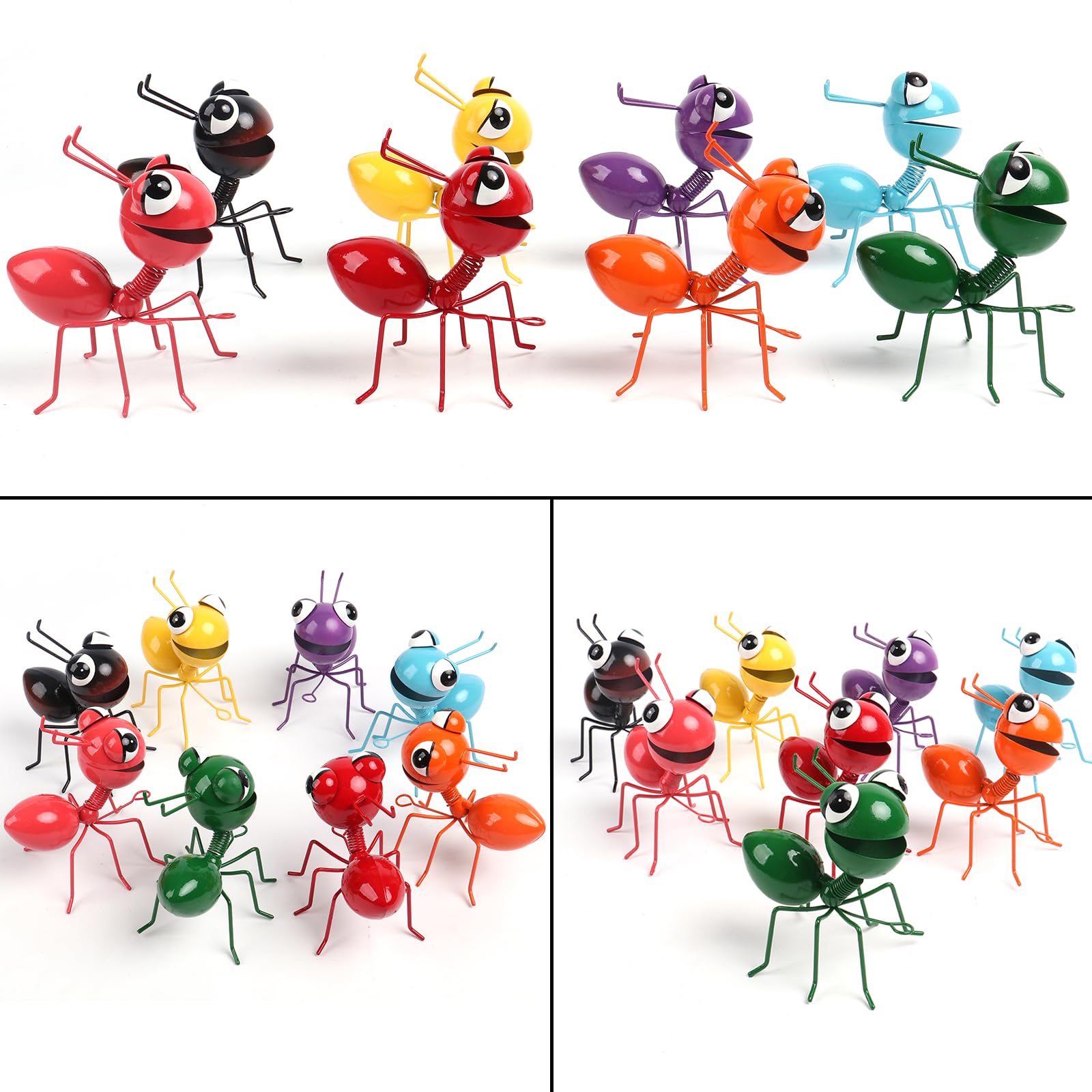 Cruis Cuka Metal Yard Art Garden Decor for Outside Cute Ants Yard Decorations Outdoor Lawn Ornaments Backyard Gifts for Mom - Set of 8