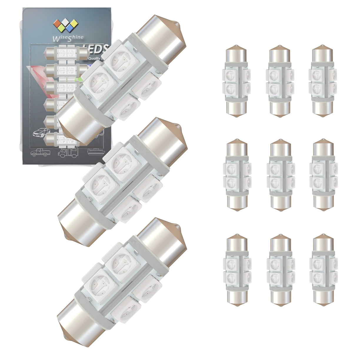 Wiseshine DC 24V 38mm Festoon LED Bulb 6418 6411 Amber Yellow C5W DE3425 LED Car Bulb for Truck Interior Door Cargo Lights (Pack