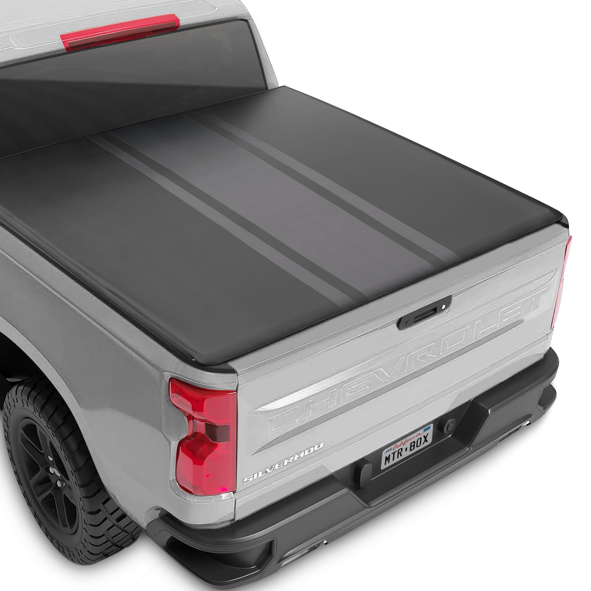 Motorbox Truck Tonneau Cover For Chevy Silverado 1500 / Gmc Sierra 1500 (2007-2018) With 5.8 Ft Bed Length, All-Weather Retracta